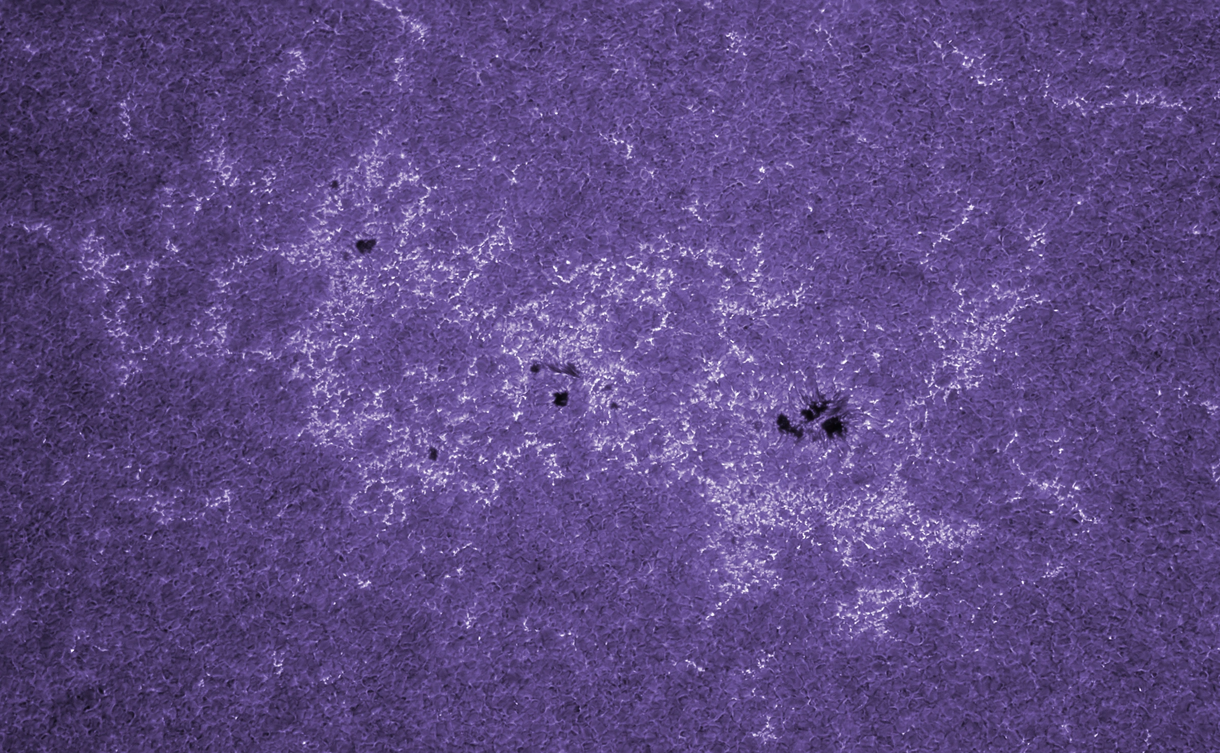 Solar Faculae and reverse granule in Ca-K around AR3641; telescope: SOLEYE 300 Violet Mirror, camera: ZWO ASI 174 MM filter: Soleye Reverse Granule 0,37 nm Ca-K filter